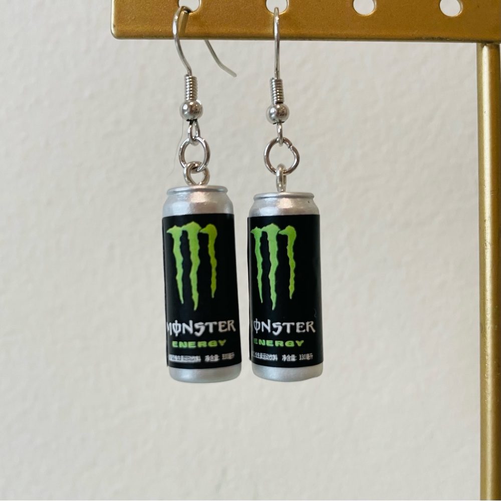 Handmade Monster Energy Drink Earrings